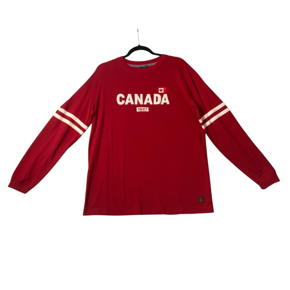 Kalson True North Strong & Free Canada 1867 Long Sleeve T Shirt Red Mens Large
